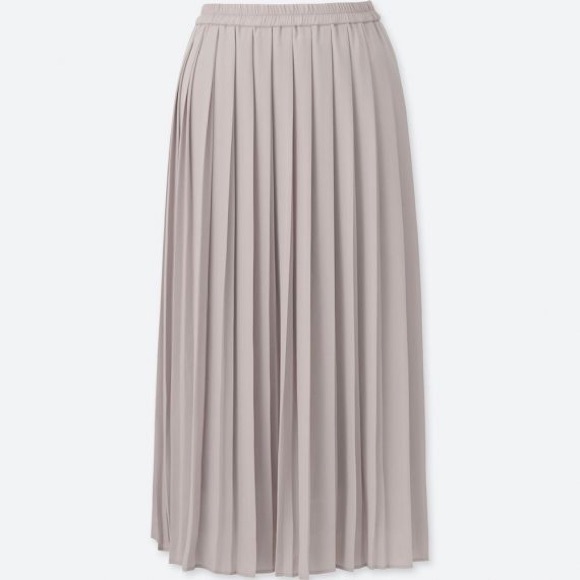Uniqlo Chiffon Pleated Long Grey Skirt - Picture 1 of 4